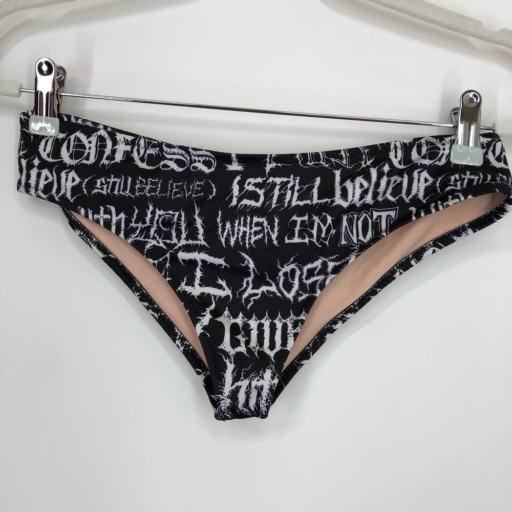 UNIF black bikini bottoms with white graphics